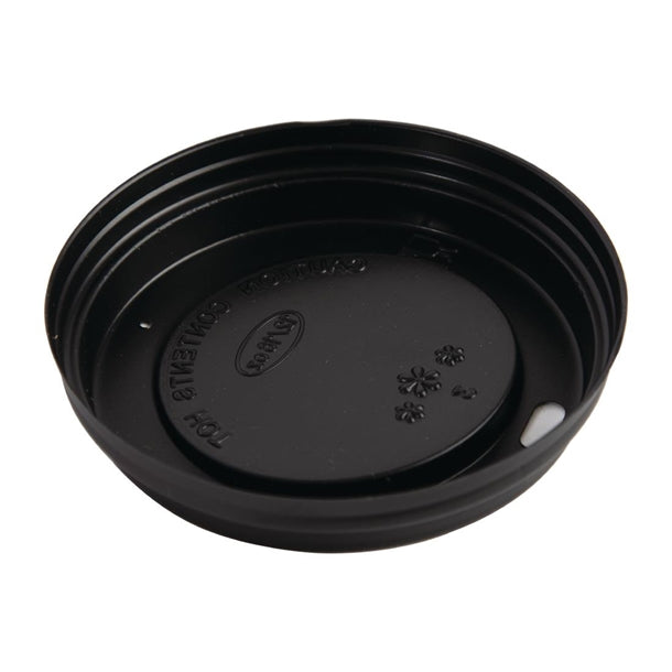 Fiesta Disposable Coffee Cup Lids Black 340ml - 12oz and 455ml - 16oz (Pack of 50)