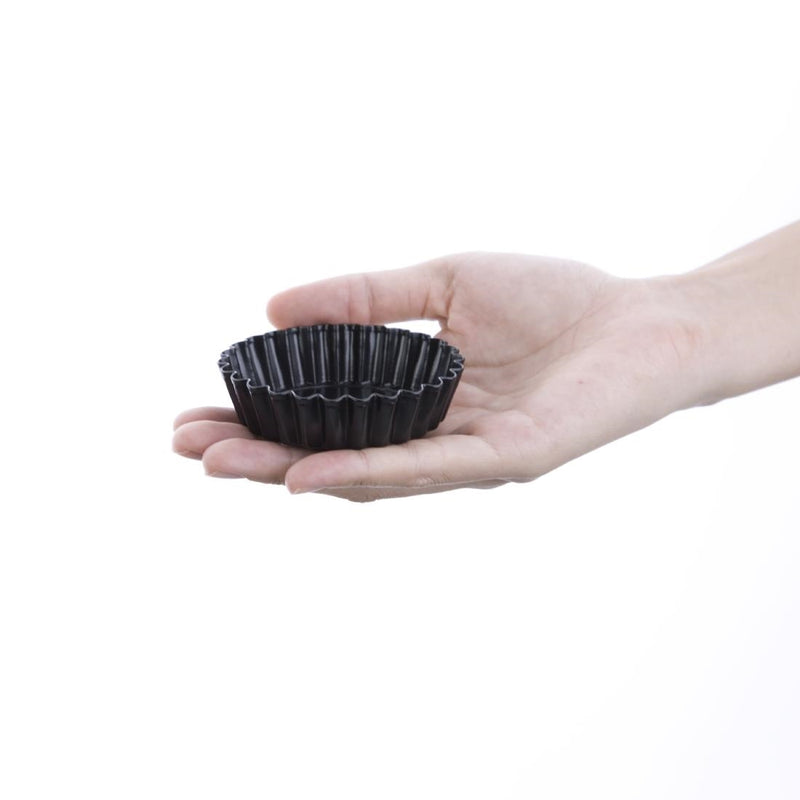 Vogue Non-Stick Mini Quiche Tin With Removable Base 120mm (Pack of 3)