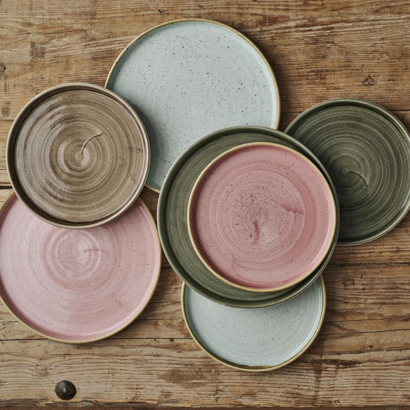 Churchill Stonecast Walled Plates Pink 260mm (Pack of 6)