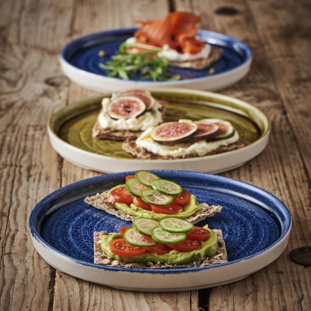 Churchill Stonecast Plume Walled Plates Green 260mm (Pack of 6)