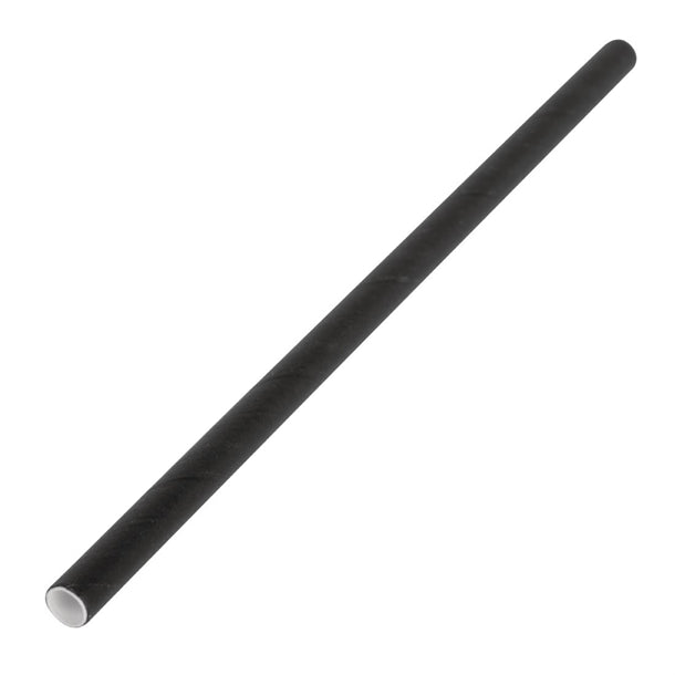 Fiesta Green Compostable Paper Cocktail Stirrer Straws Black (Pack of 250)