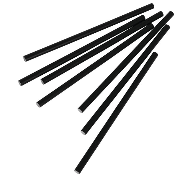 Fiesta Green Compostable Paper Cocktail Stirrer Straws Black (Pack of 250)