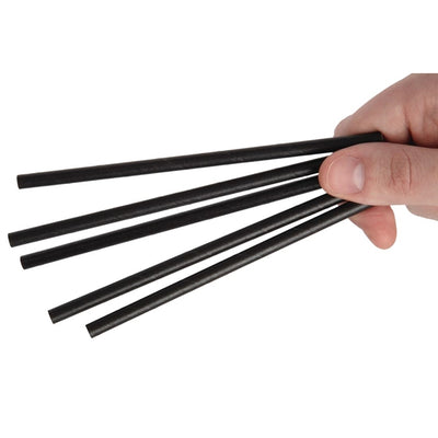 Fiesta Green Compostable Paper Cocktail Stirrer Straws Black (Pack of 250)