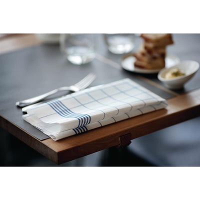 Duni Bistro Compostable Towel Napkins Blue Check 380 x 540mm (Pack of 250)