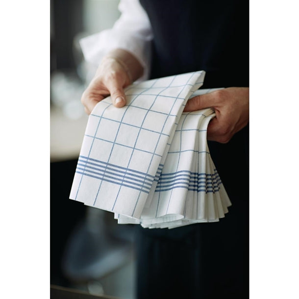 Duni Bistro Compostable Towel Napkins Blue Check 380 x 540mm (Pack of 250)