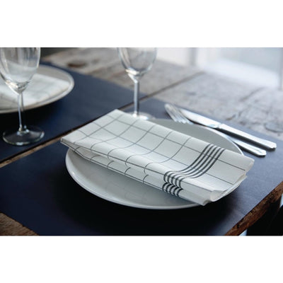 Duni Bistro Compostable Towel Napkins Granite Grey Check 380 x 540mm