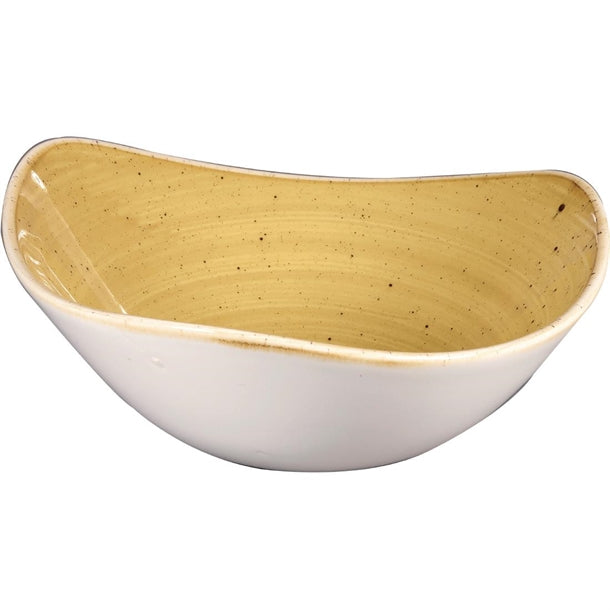 Churchill Stonecast Triangular Bowl Mustard 185mm (Pack of 12)