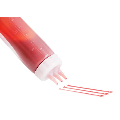 Araven Squeeze Sauce Bottle 3 Nozzles 50cl White