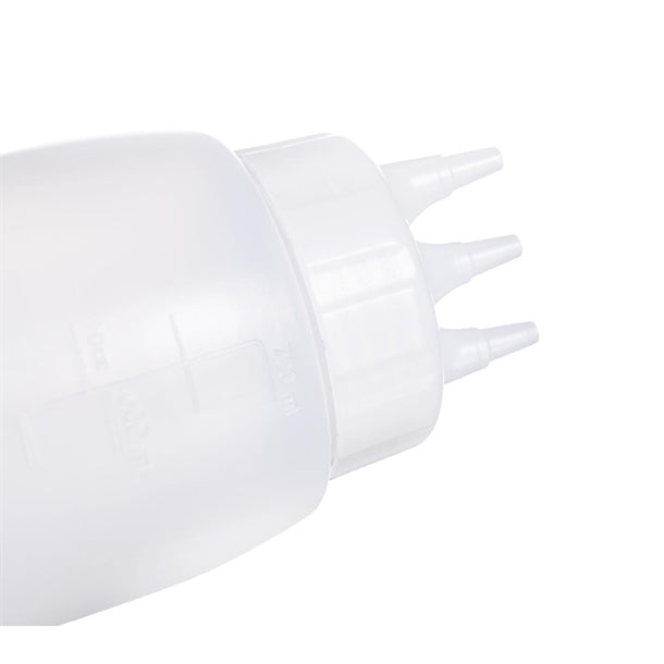 Araven Squeeze Sauce Bottle 3 Nozzles 50cl White
