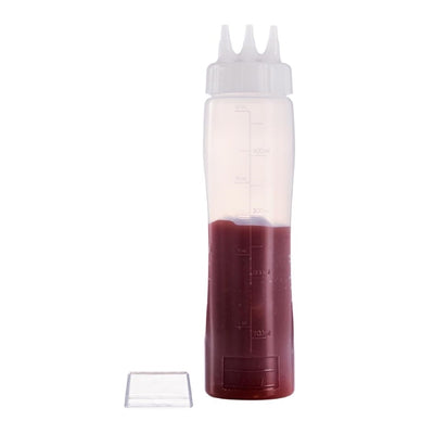 Araven Squeeze Sauce Bottle 3 Nozzles 50cl White