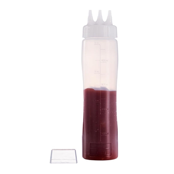 Araven Squeeze Sauce Bottle 3 Nozzles 50cl White
