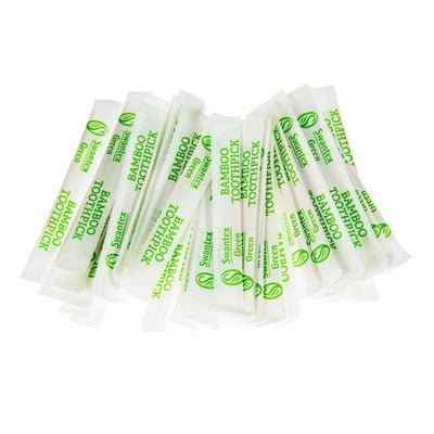 Individually Wrapped Biodegradable Bamboo Toothpicks (Pack of 1000)