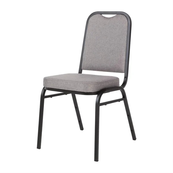 Bolero Square Back Banquet Chairs Black & Grey (Pack of 4)