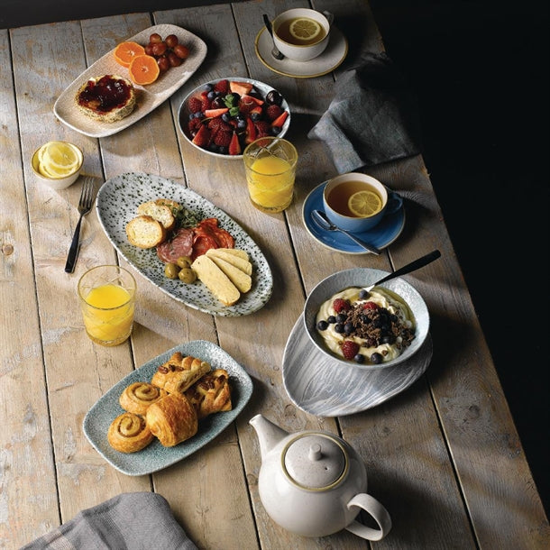 Churchill Studio Prints Agano Coupe Plates Black 288mm (Pack of 12)