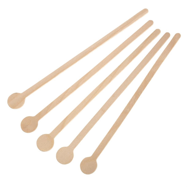 Fiesta Green Biodegradable Wooden Cocktail Stirrers 200mm (Pack of 100)