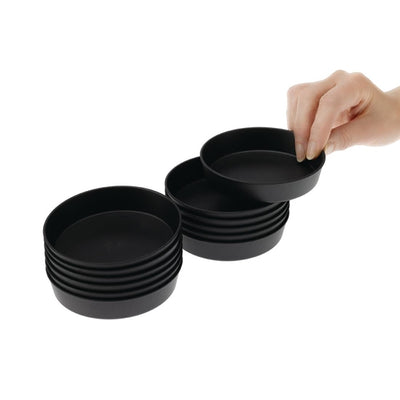 Matfer Bourgeat Exoglass Mini Pie Moulds Plain 100mm (Pack of 12)