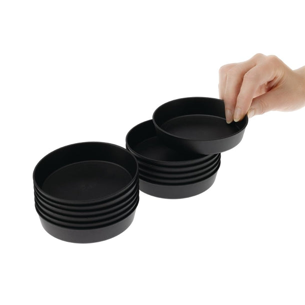 Matfer Bourgeat Exoglass Mini Pie Moulds Plain 100mm (Pack of 12)