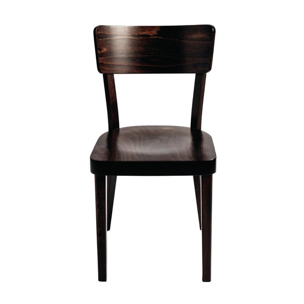 Fameg Plain Side Chairs Walnut Finish (Pack of 2)