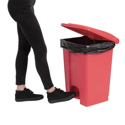 Jantex Kitchen Pedal Bin Red 87Ltr