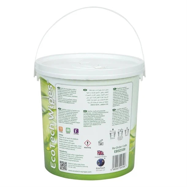 EcoTech Disinfectant Surface Wipes Bucket (500 Pack)