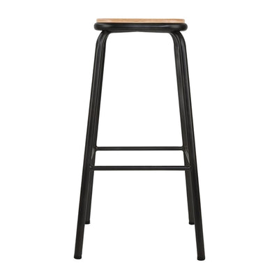 Bolero Cantina High Stools with Wooden Seat Pad Metallic Grey (Pack of 4)