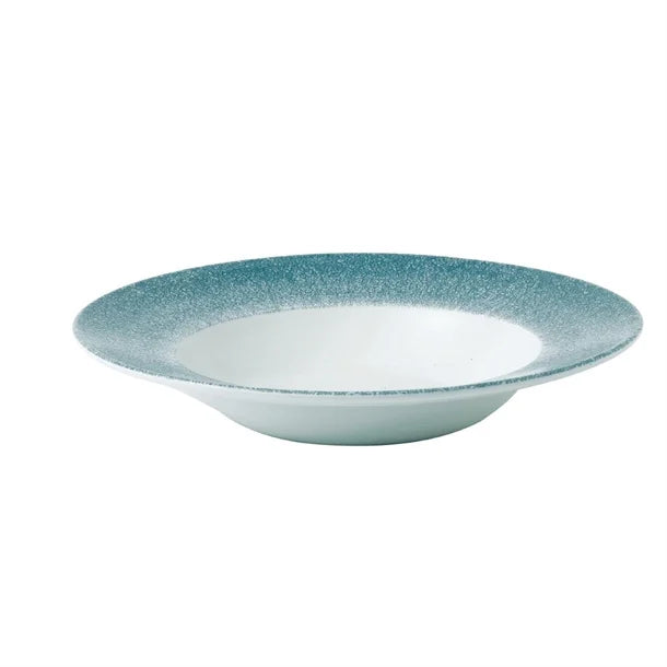 Churchill Studio Prints Raku Wide Rim Bowl Topaz Blue 240mm (Pack of 12)