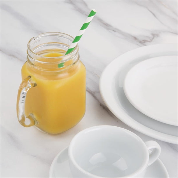 Fiesta Green Compostable Paper Straws Green Stripes (Pack of 250)