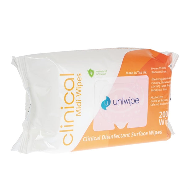 Uniwipe Clinical Disinfectant Surface Wipes (Pack of 200)