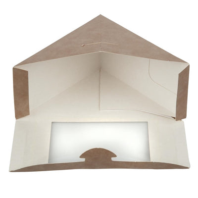 Colpac Recyclable Kraft Front-Loading Sandwich Wedges With PLA Window (Pack of 500)