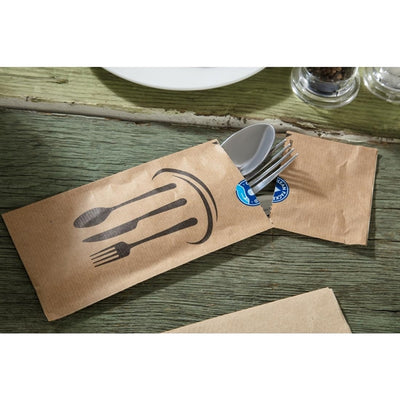 Kraft Recyclable Sealable Paper Cutlery Bags (Pack of 2000)