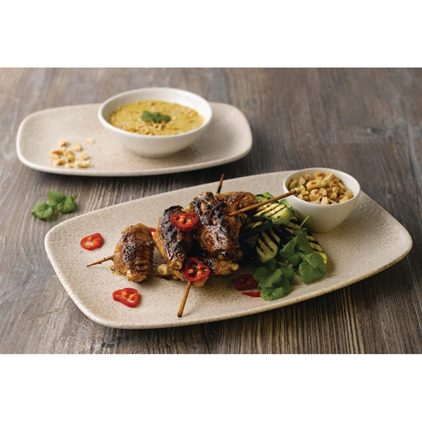 Churchill Raku Oblong Chef Plates Agate Grey 157 x 237mm (Pack of 12)