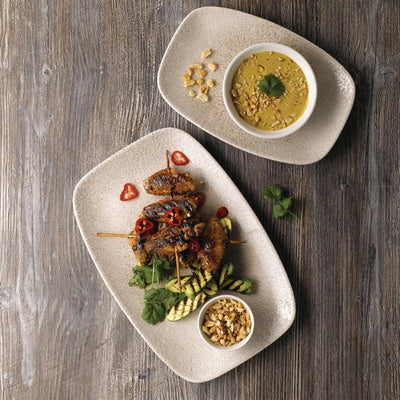 Churchill Raku Oblong Chef Plates Agate Grey 202 x 261mm (Pack of 12)