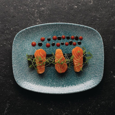 Churchill Raku Oblong Chef Plates Jade Green 157 x 237mm (Pack of 12)
