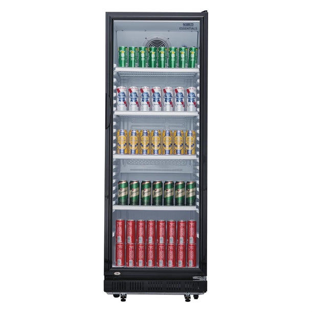 Nisbets Essentials Upright Display Fridge Black 346Ltr