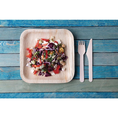 Fiesta Green Biodegradable Palm Leaf Plates Square 200mm (Pack of 100)