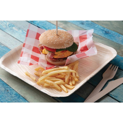 Fiesta Green Biodegradable Palm Leaf Plates Square 250mm (Pack of 100)