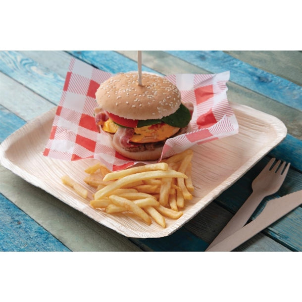 Fiesta Green Biodegradable Palm Leaf Plates Square 250mm (Pack of 100)