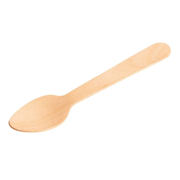 Fiesta Green Biodegradable Wooden Teaspoons (Pack of 100)