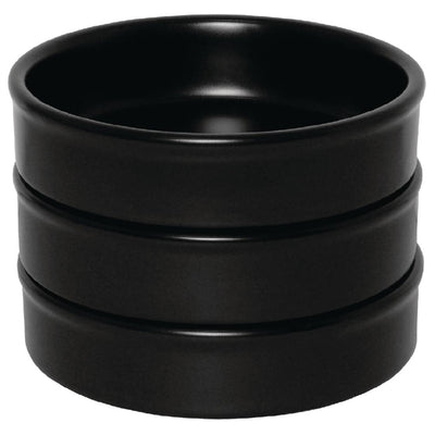 Olympia Mediterranean Stackable Dishes Black 134mm (Pack of 6)