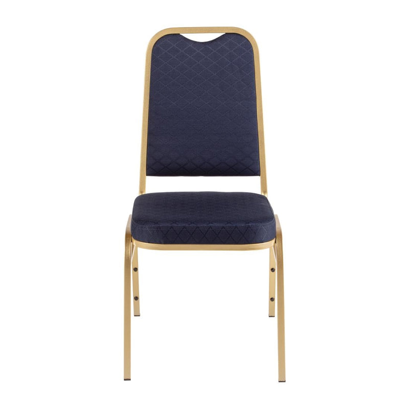 Bolero Square Back Banquet Chairs Blue & Gold (Pack of 4)