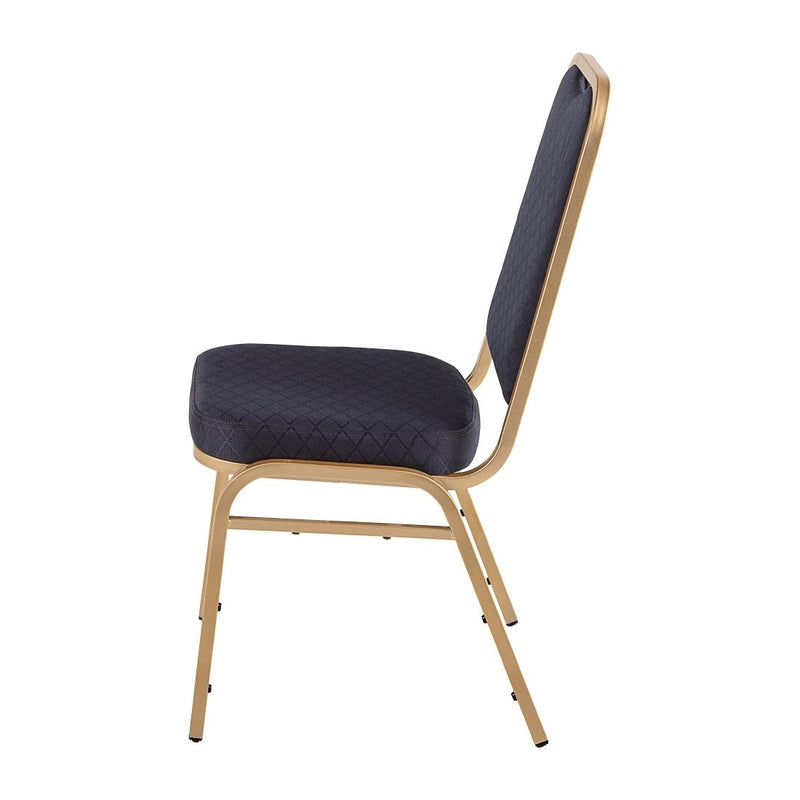 Bolero Square Back Banquet Chairs Blue & Gold (Pack of 4)