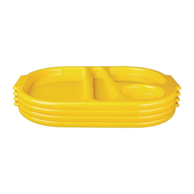 Kristallon Small Polycarbonate Compartment Food Trays Yellow 322mm