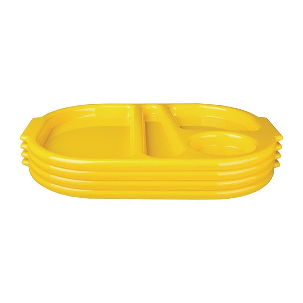Kristallon Small Polycarbonate Compartment Food Trays Yellow 322mm