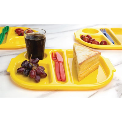 Kristallon Small Polycarbonate Compartment Food Trays Yellow 322mm