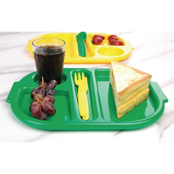Kristallon Small Polycarbonate Compartment Food Trays Green 322mm