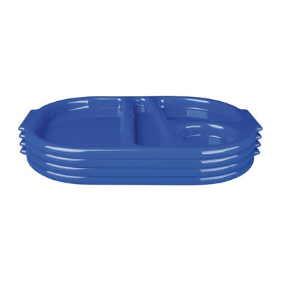 Kristallon Large Polycarbonate Compartment Food Trays Blue 375mm