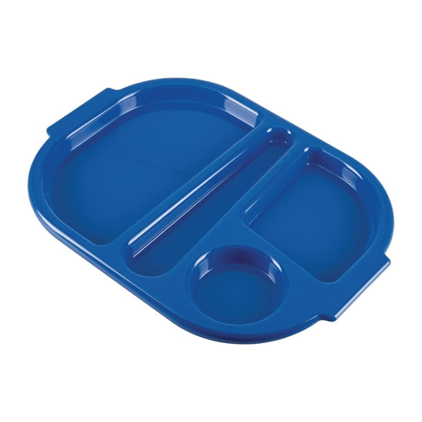 Kristallon Small Polycarbonate Compartment Food Trays Blue 322mm