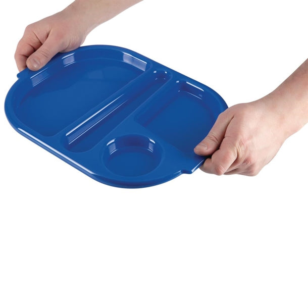 Kristallon Small Polycarbonate Compartment Food Trays Blue 322mm