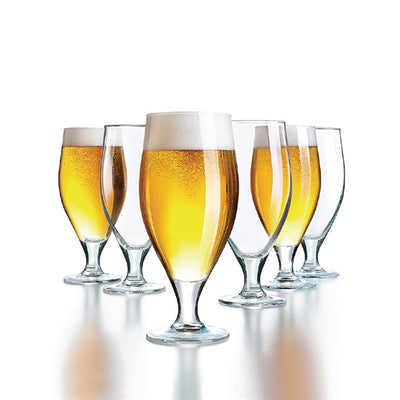Arcoroc Cervoise Nucleated Stemmed Beer Glasses 320ml CE Marked at 284ml