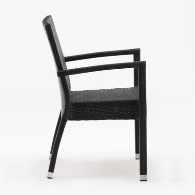 Bolero PE Wicker Armchairs Charcoal (Pack of 4)